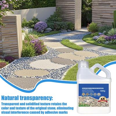 Landscape Glue Rock Glue for Pea Gravel Strong Safe Binder Adhesive 500g for Stone Coverage Patios Yards Kids Walkways Driveways