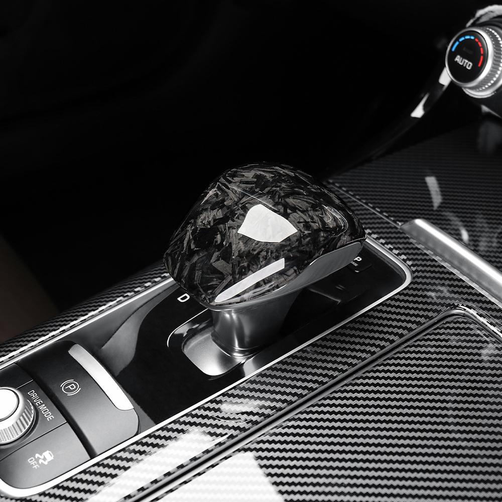 Real Carbon Fiber Car Knob Protector Auto Shift Gear Cover Trim For Kia Stinger 2018  2019 2020 2026 2026
