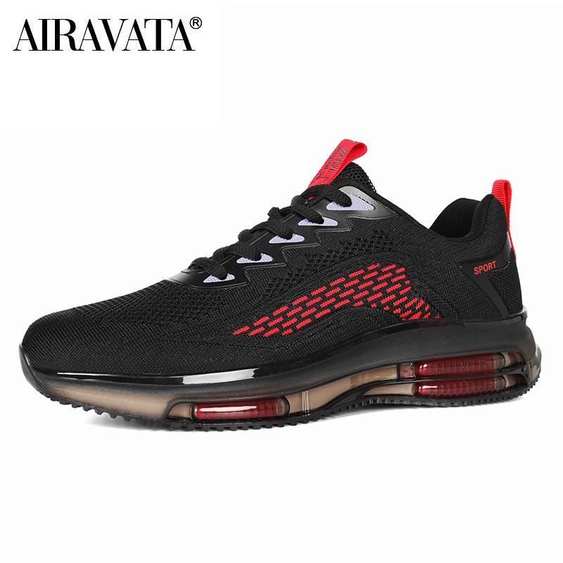 Scarpe da corsa alla moda da uomo, scarpe da ginnastica sportive ammortizzate, scarpe sportive con stampa a fiamma Flying Weave