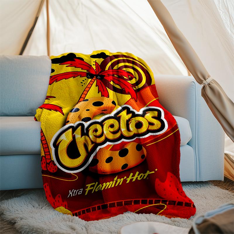 Cheetos Theme Printed Blanket - Perfect for Couch, Bed, Travel & Outdoor Use | Machine Washable, Cozy & Durable.