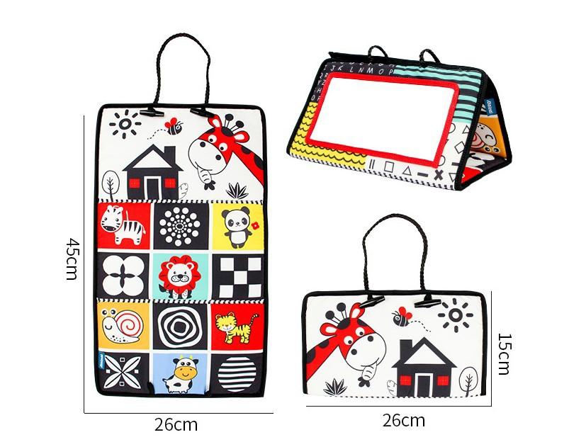 Foldable Car Mirror Toy for Backseat Amusing Distorting Mirror Hanging Pendant