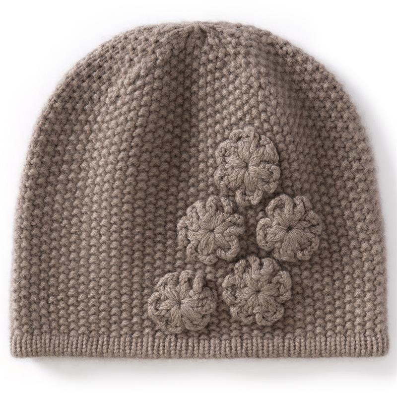Autumn and Winter New Cashmere Hat Women's Hand-woven Thickened Fashionable and Elegant Headgear Short Line Hat