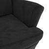 Velvet Armchair with Footstool Black