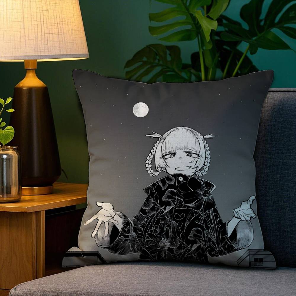 

Y-Yofukashi No U-Uta Pillow Case Plush Fabric Soft Double Sided Print Sofa Cushion Cover Throw Pillow Covers 12x12Inch