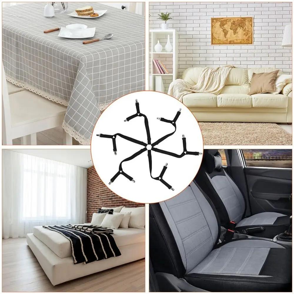 12 Clips Elastic Bed Sheet Grippers Belt Fastener Non-Slip Strap Mattress Clip Fasteners Cover Blankets Grippers Organize Gadget