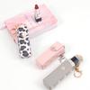 Portable Lipsticks Holder Keychain with Wild Leopard Pattern for Convenient Carry Multifunctional Accessory