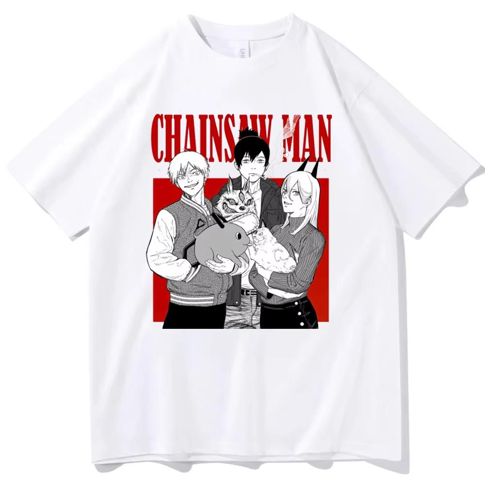 Sommer Neues Anime Kettensägen Unisex Bedrucktes T-Shirt Unisex und Damen T-Shirt Unisex Top Sport T-Shirt Unisex T-Shirt Harajuku Y2K Tee