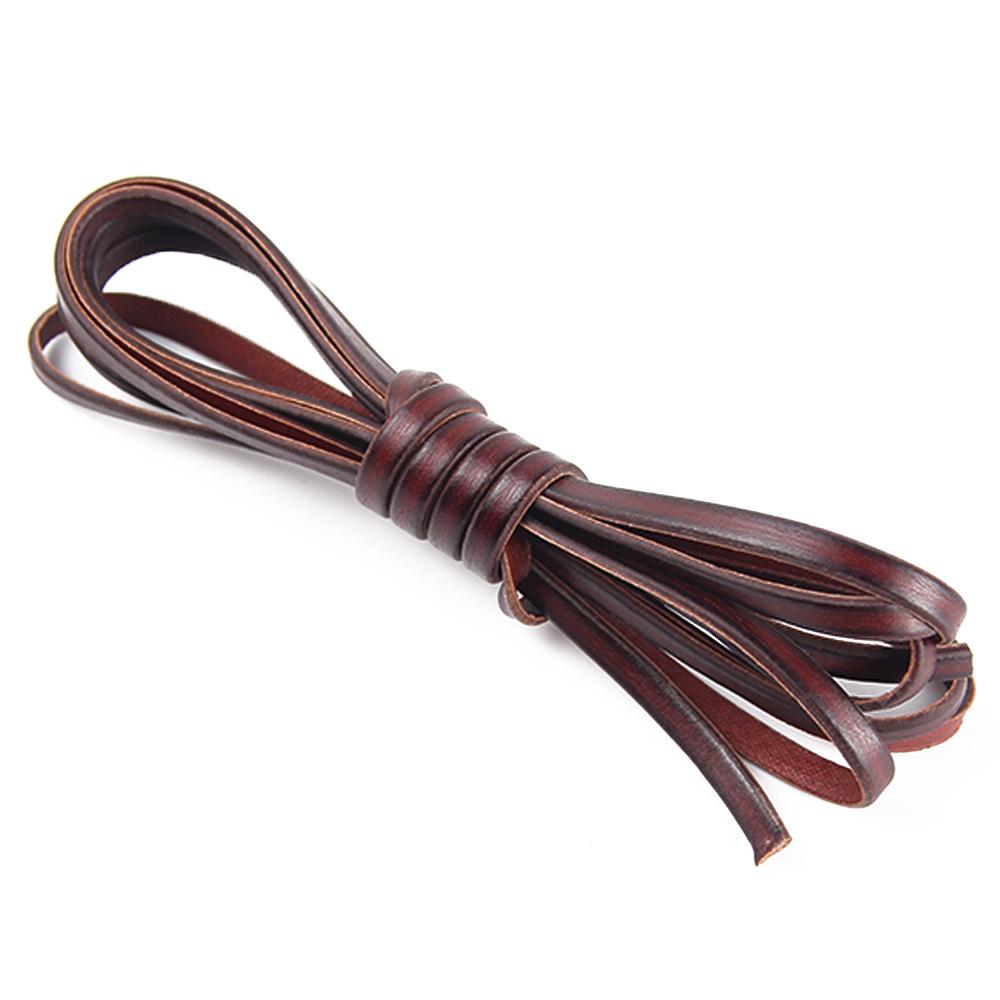 2meter Coffee Cow Leather Strap Findings Vintage Cowhide Rope Flat Leather Cord String Rope DIY Necklace Bracelet Making