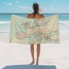 Ręcznik plażowy Mapy Europy Lądy Kąpiel Basen Ręczniki Vintage Ocean Chłonny Ręcznik plażowy Miękki Duży Szybkoschnący Lekki Kemping