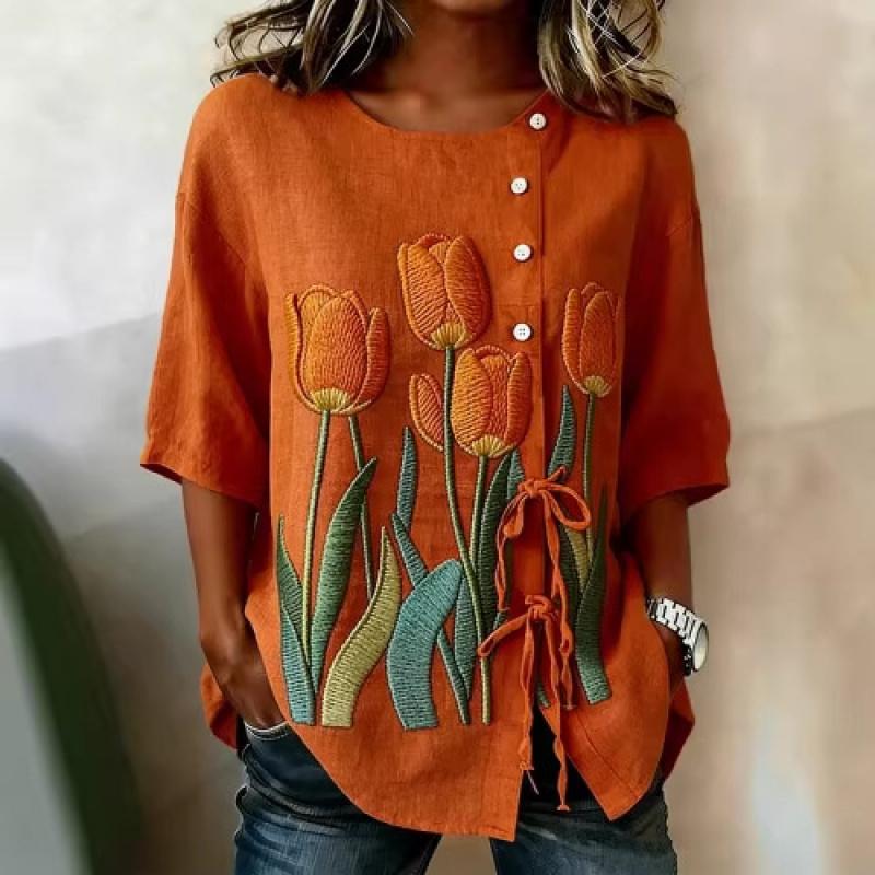 High-end long-sleeve printed shirt, long-sleeve women's shirt, long-sleeve shirt with ties, women's shirt