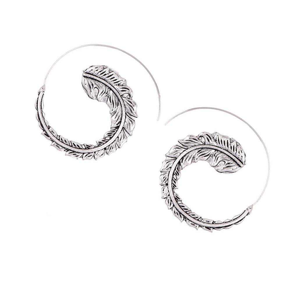 

Круглые спиральные серьги Винтажные женские украшения Повседневная носка Подвеска для ушей Личность Популярные аксессуары Серьги-подвески