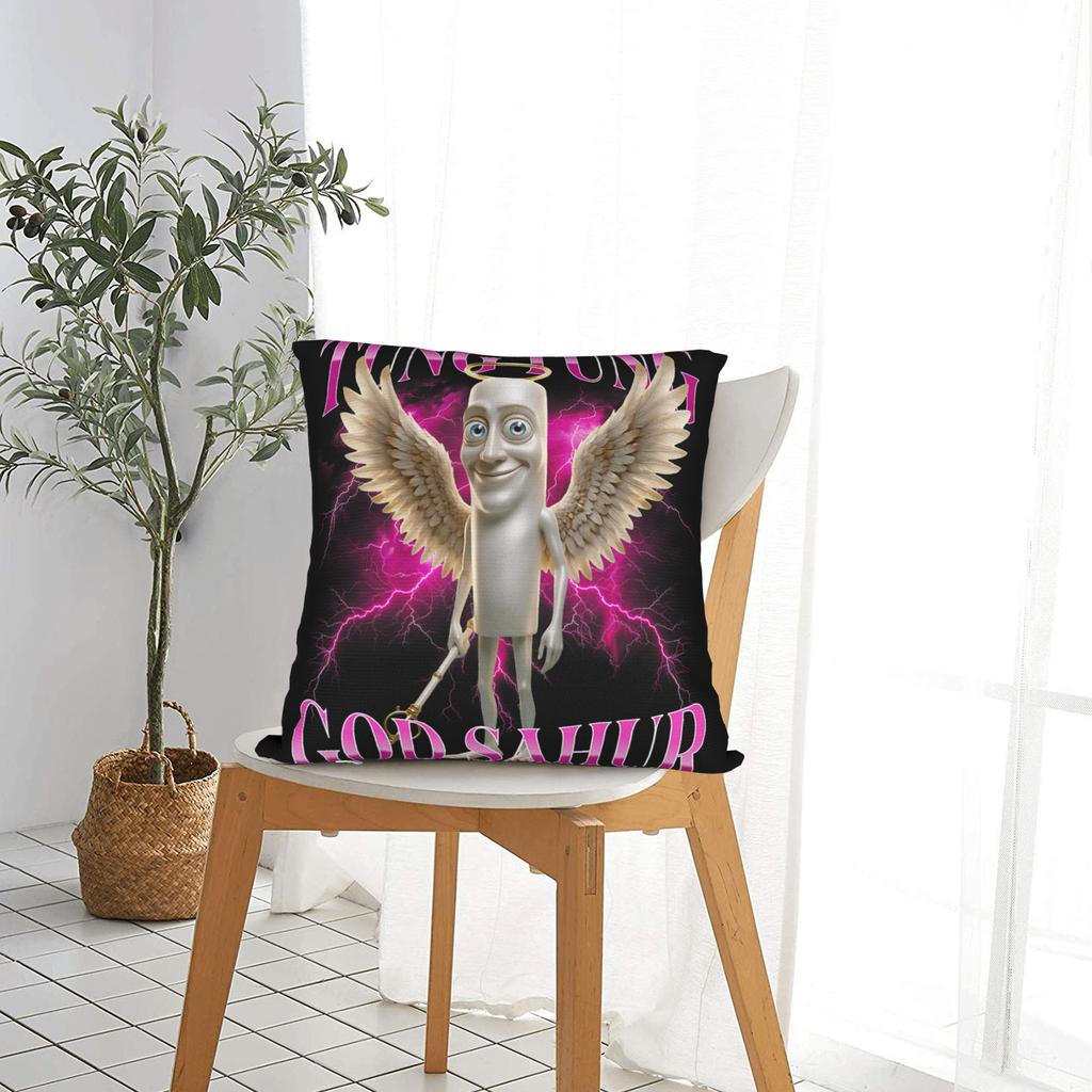 Tung Tung Tung Sahur Italian Brainrot Pillow Case Comfy Pillow Cover For Chair Sofa Home Decor Vintage Pillowcases