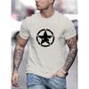Star In A Circle Print T Shirt, Tees for Men, Casual Short Sleeve T-shirts for Summer