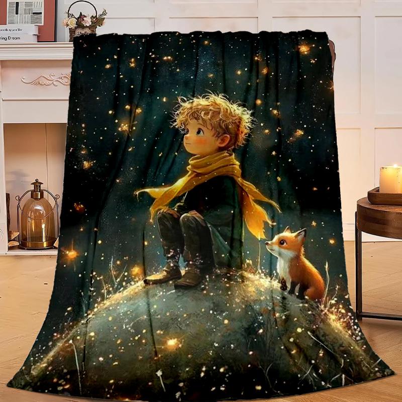 1PC Prince's Nightly Embrace Flannel Blanket Gift, Suitable for Both Men And Women, Soft Ideal for Beds And Sofa, Birthday Or Christmas Gift