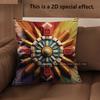 2D Aztec Sun Geometric Throw Pillow Covers Pattern Cushion Cover Suitable For Sofa Bedroom Car Pillow Cover