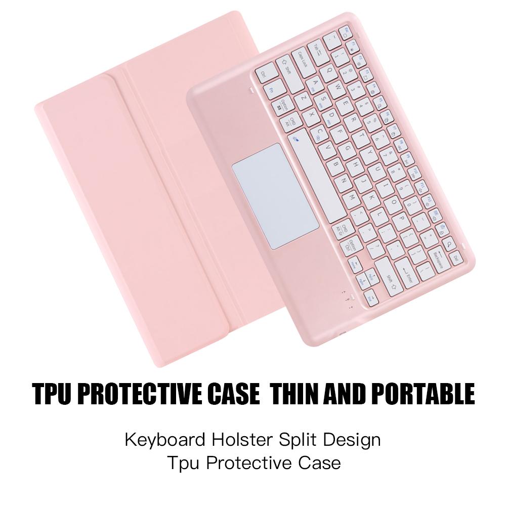 Portable Detachable Touch Wireless Bluetooth TPU Keyboard Case For Samsung Tab S8 Plus / S7 FE 12.4 Inch Tablet Protective Cover