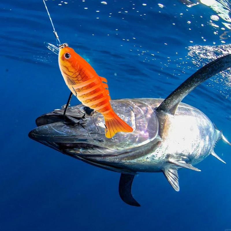 Swim Baits For Bass Fishing Robotic Fishing Lure 5X Robotic Seven Joint Gear Baits Hooks For Catfish Bass Saltwater Lake River