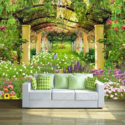 Pastorale Fototapete Gartenblume 3D Wandbild Restaurant Café Wohnzimmer Hintergrund Wandbild Tapeten