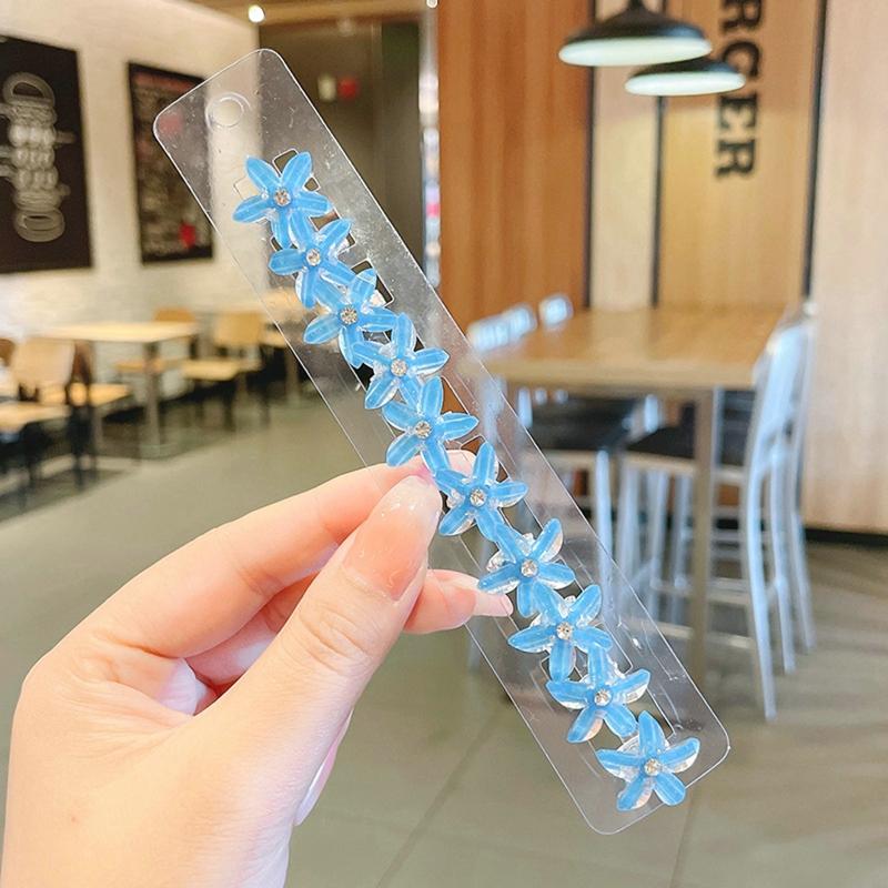 10Pcs/set Flower Hair Clips Rhinestones Girl Hair Claws Kids Fashion Hairpins Sweet Headwear Hair Accessories