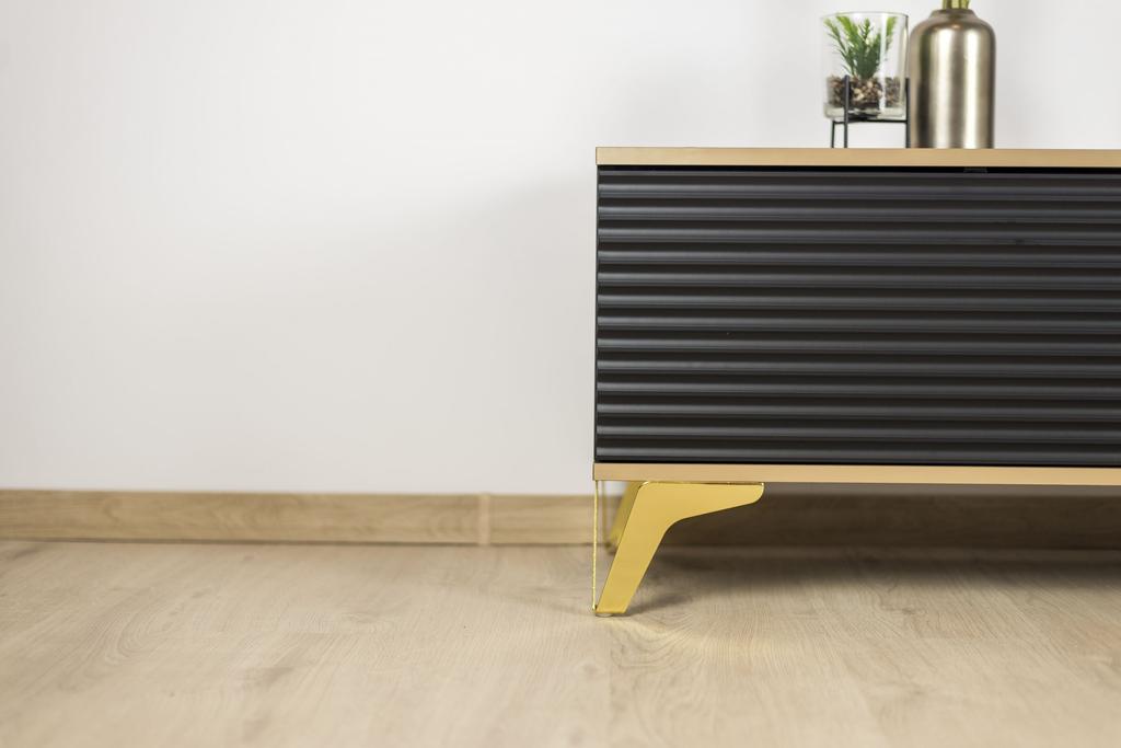 Loft furniture leg, gold, 13 cm high, for a sofa or corner sofa
