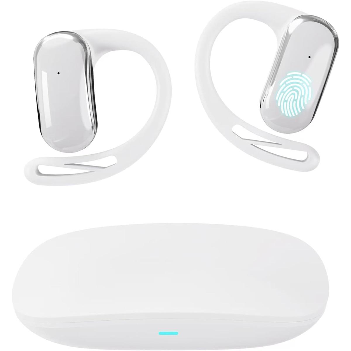 

Наушники-вкладыши с функцией перевода на язык Ai OWS 3-в-1, двусторонние наушники с поддержкой 144 языков в режиме реального времени, HD-звуком и длительным сроком службы батареи для путешествий и бизнеса белый