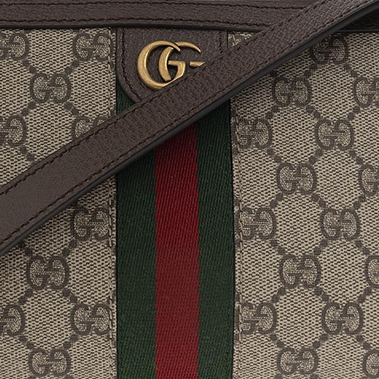 Gucci Ophidia Double G Logo Adjustable Shoulder Strap Zipper Closure Canvas And Leather Messenger Bag Men Messenger Bag Beige Brown 752581-96IWT-8745