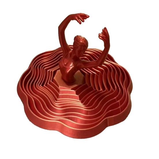 3D Printed Spinning Ballerina Fidget Toy Ballet Dancer Spinner Kinetic Desk Toy Expanded Sensory Stress Relief Toy for Home Office