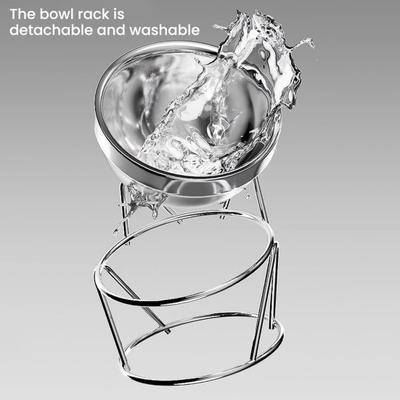 Elevated Tilted Cat Bowl with 304 Stainless Steel Anti Vomiting Raised Cat Feeding Bowl Smooth Mouth Design Pet Food Tool