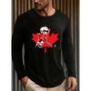 Polyester Men's Hockey Print Long Sleeve T-Shirt Moisture Wicking Comfortable Gym Top