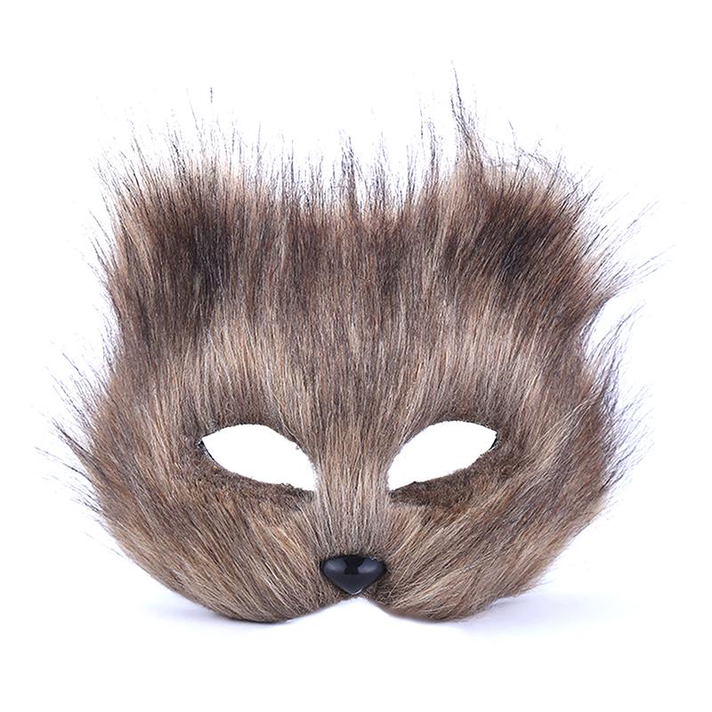 Women Plush Fox Mask Halloween Carnival Fancy Dress Party Props Cute Fox Mask