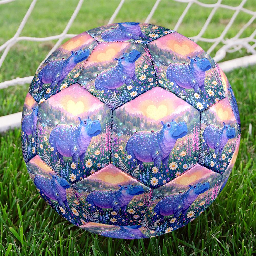 1pc Fantasy Hippo Garden Durable Size 5 Soccer Ball Professional Match Training Football Indoor &Outdoor Sports Ball P6015