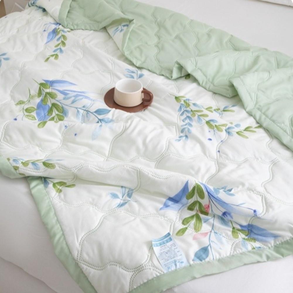 High Quality Floral Print Cooling Quilt Soft Lightweight Washed Cotton Quilt Skin Friendly Airable Summer Blanket Bedroom