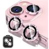 Glitter Camera Lens Protector Cover for iPhone 17 Air 16 15 Pro Max 14 Plus 13 Mini Pink Tempered Glass Protection Accessories
