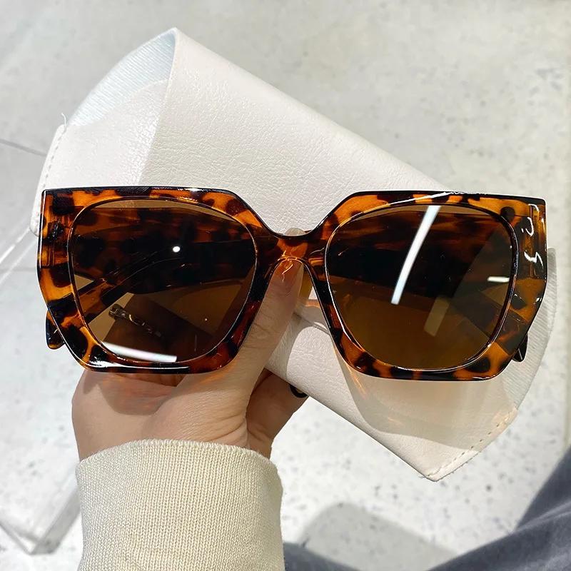 Vintage Brand Designer Polygon Sunglasses Women For Men Luxury Fashion Sun Glasses Trendy Punk Ladies Orange Big Shades