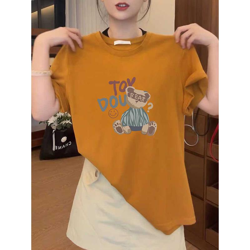 2026 Women s Fashionable Pure Cotton Short-Sleeve T-Shirt: Casual, Versatile, Stylish Summer Top XL
