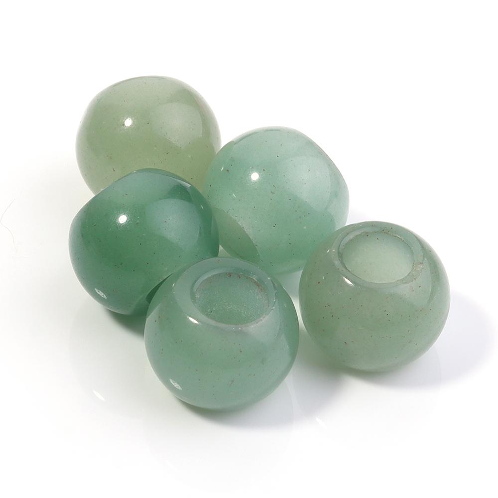 5pcs/lot Natural Stone Big Hole Beads Agate Jade Tiger Eye Turquoise Loose Beads For DIY Handmade Bracelet Earrings Accessories