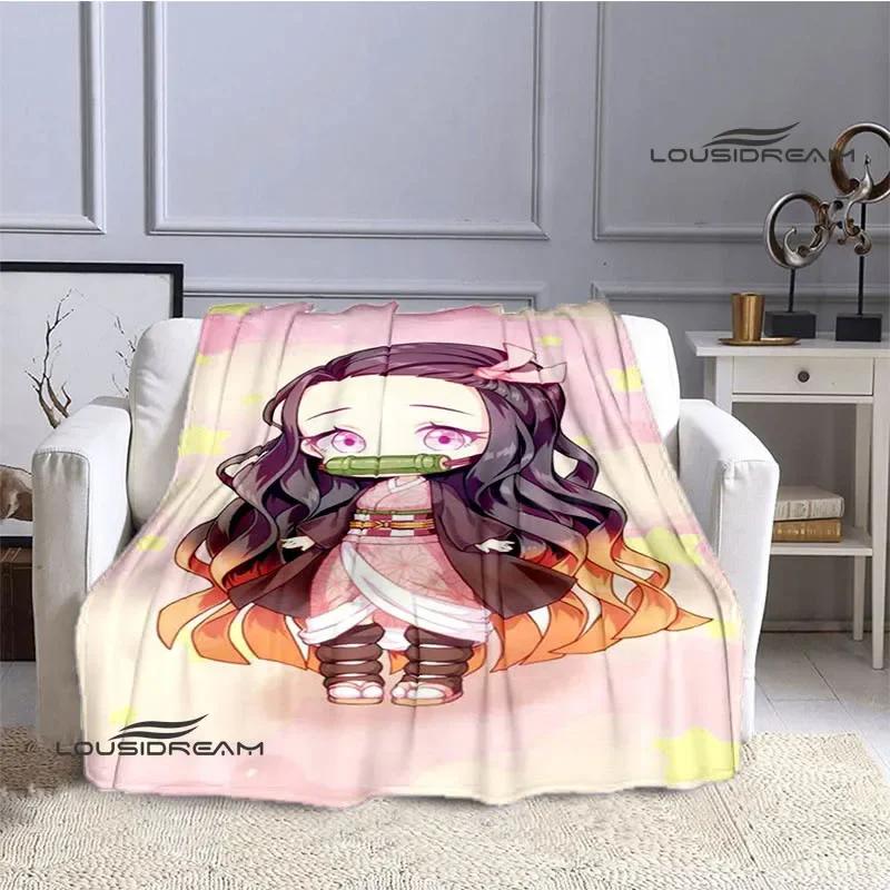Demon Slayer Cartoon Deka s potiskem Dětské Teplé deky Flanel Měkká a pohodlná podšívka do postele Dárek k narozeninám