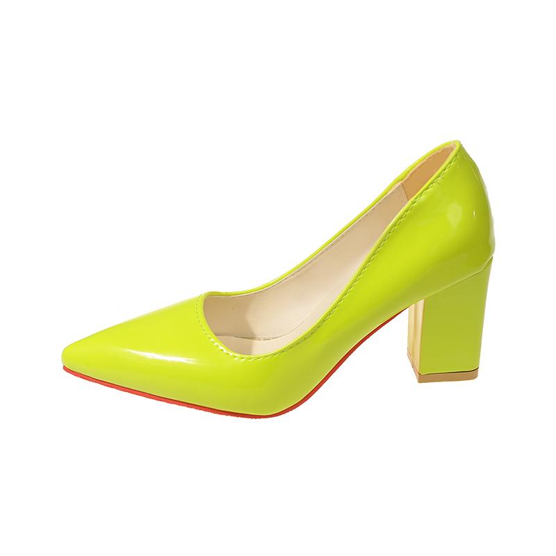 Fashion New Popular High-heeled Shoes Women Pointed Shallow Mouth Shoes Women's Thick-heeled Fashion Shoes Plus Size 43  Zapatos Mujer