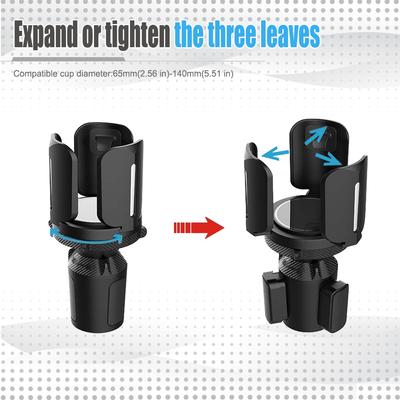 Car Multifunctional Drink Cup Base with Adjustable Cup Holder Upgraded Extendable Car Cup Holder