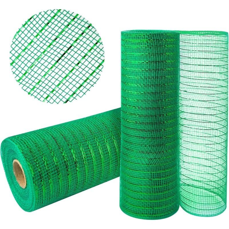 Golden Grid Ribbon Christmas Tree Decoration Mesh Tulle Roll Fabric Pendant For Christmas Decor Party Home Room Xmas Wreath Gift