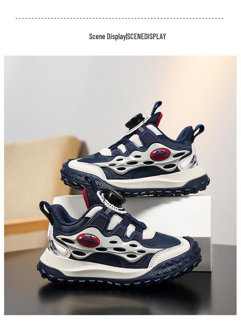 Boys' Lightweight Shock-Absorbing Running Shoes with Rotating Buckle for Autumn/Winter