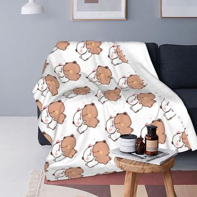 Face Hug Lait et Moka Ours Mignons Couverture en Flanelle pour enfants dessin animé anime Couverture Jetée Drôle pour Maison Tapis Pièce