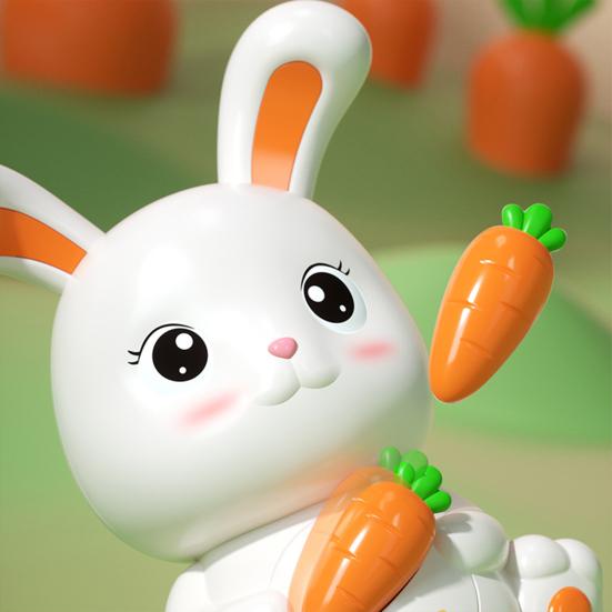 Rabbit Piggy Bank Large Capacity Cute Cartoon Bunny Key Unlock Saving Pot Ornament In-and-Out Boys Girls Cartoon Piggy Bank Money Box New Year Gift