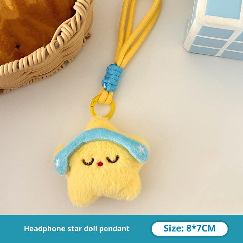 Söt Kreativ Plysch Stjärna Docka Hänge Nyckelring Kawaii Plysch Fylld Docka Hänge Ryggsäck Handväska Bil Dekoration Hänge Gåvor