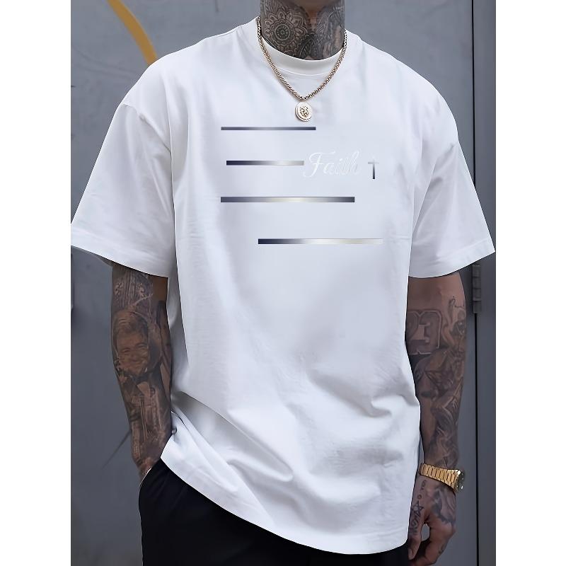 

2026 Trendy Funny Printed Men s Plus Size T-shirt, Loose Fit Round Neck Humorous Sports Plus Size Shirt, Sports/anniversary/Valentine s Day Outfit S белый