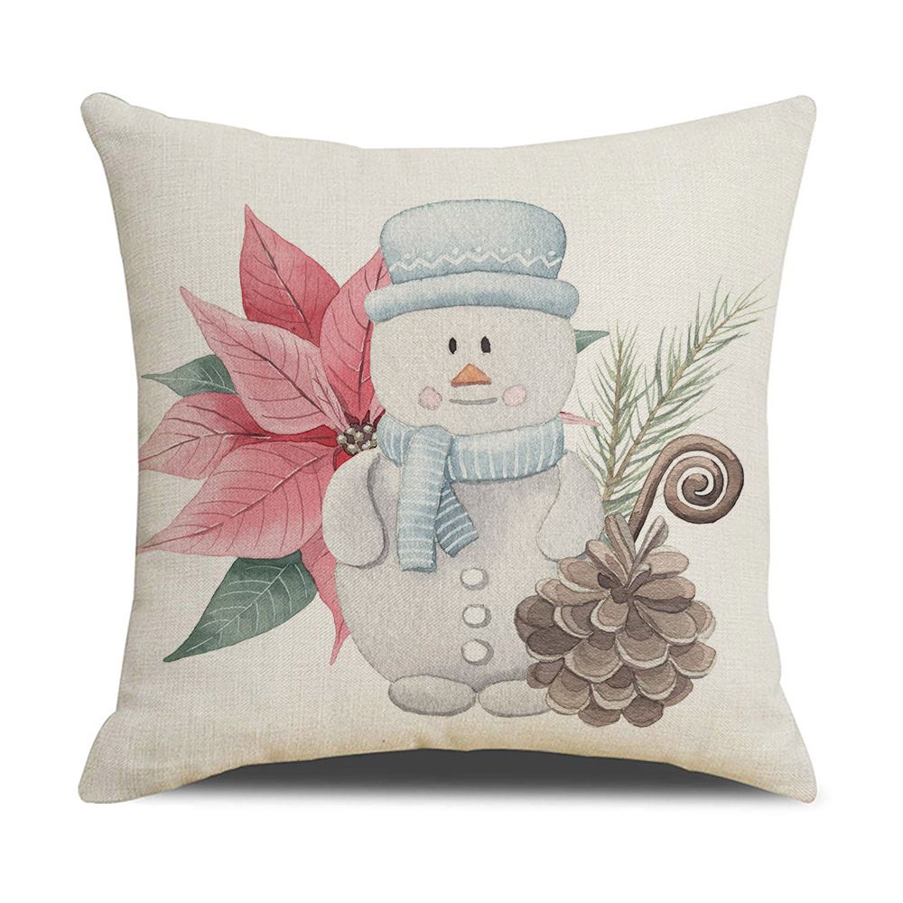 New Year Cartoon Christmas Decorations Christmas Pillowcase Pillow Cover Polyester Cushion Cover