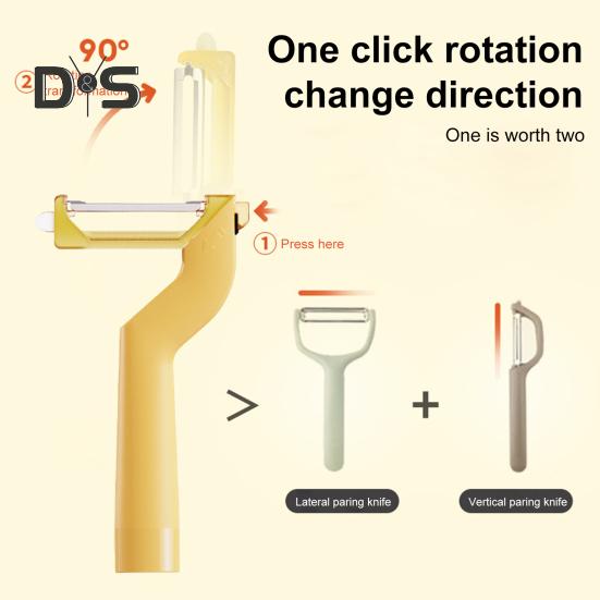 Vegetable Peeler 2 In 1 Rotary Peeler for Potato Carrot Fruit Non-Slip Grip Cabbage Peeler Tool Kitchen Gadget