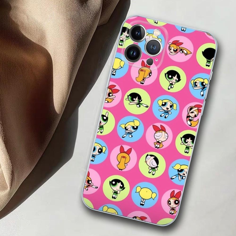 Girls Policeman Power-puffes Phone Case For iPhone 14 11 12 13 Mini Pro XS Max Cover 6 7 8 Plus X XR SE 2020 Funda Shell