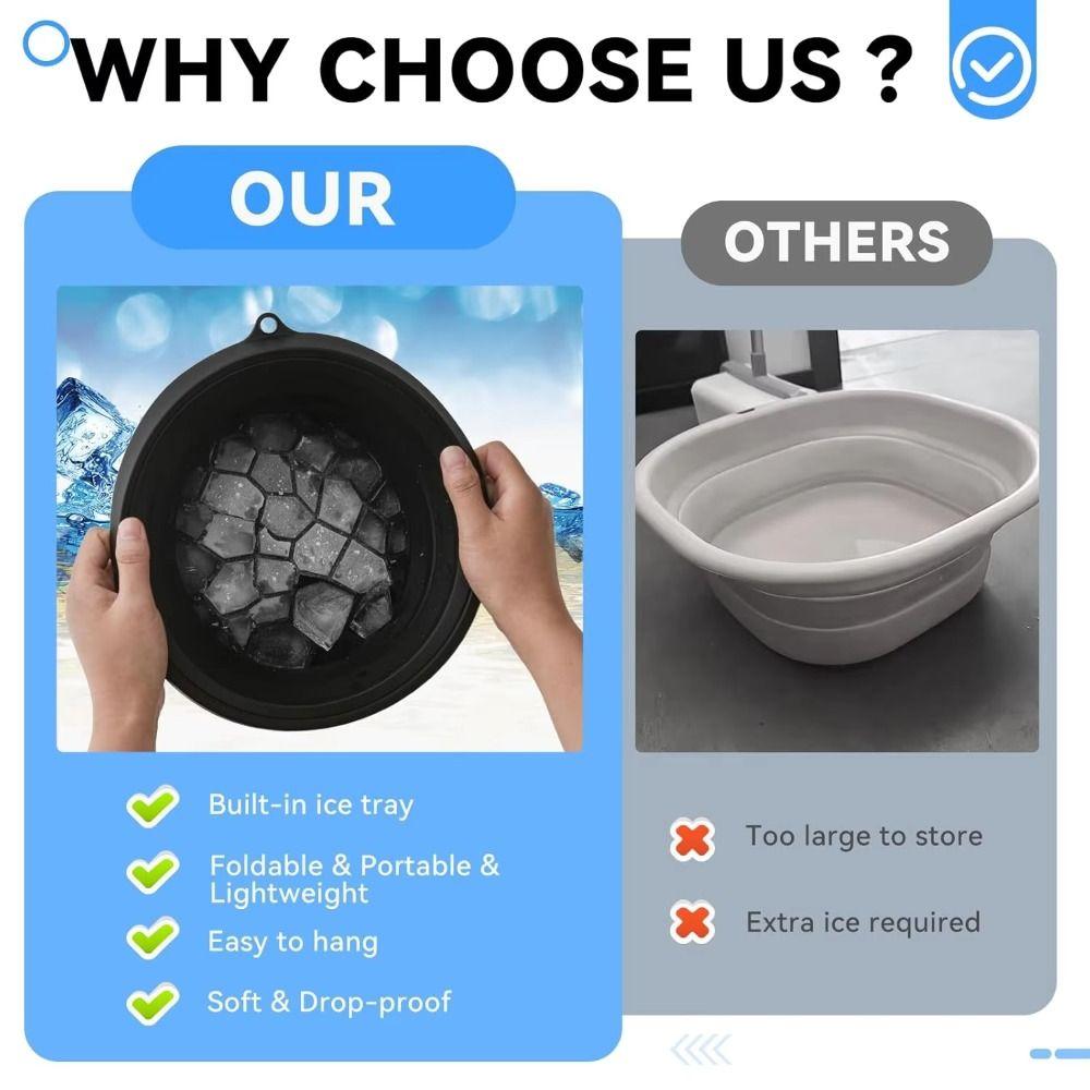 Silicone Ice Folding Basin Large Facials Plunge Washbasin Ice Water Facials Bowl  Women Beauty