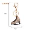 Creative Ice Skating Shoes Keychain Women Backpack Crystal Stone Ornament Key Ring Trinket